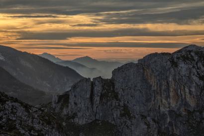 mountains at sunset