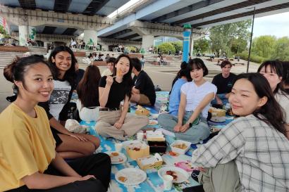 IES and SAF students meeting by the Han River in Seoul