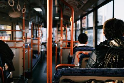 Riding on a bus