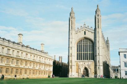 A tall, gothic-style building on the University of Cambridge's campus.