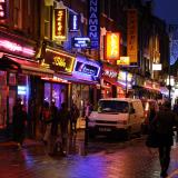 Night exterior shot of Brick Lane 