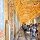 tourists visiting an art museum in Rome