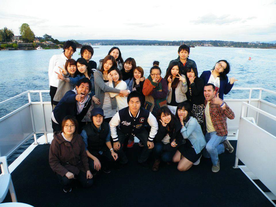 Zach with UW Students