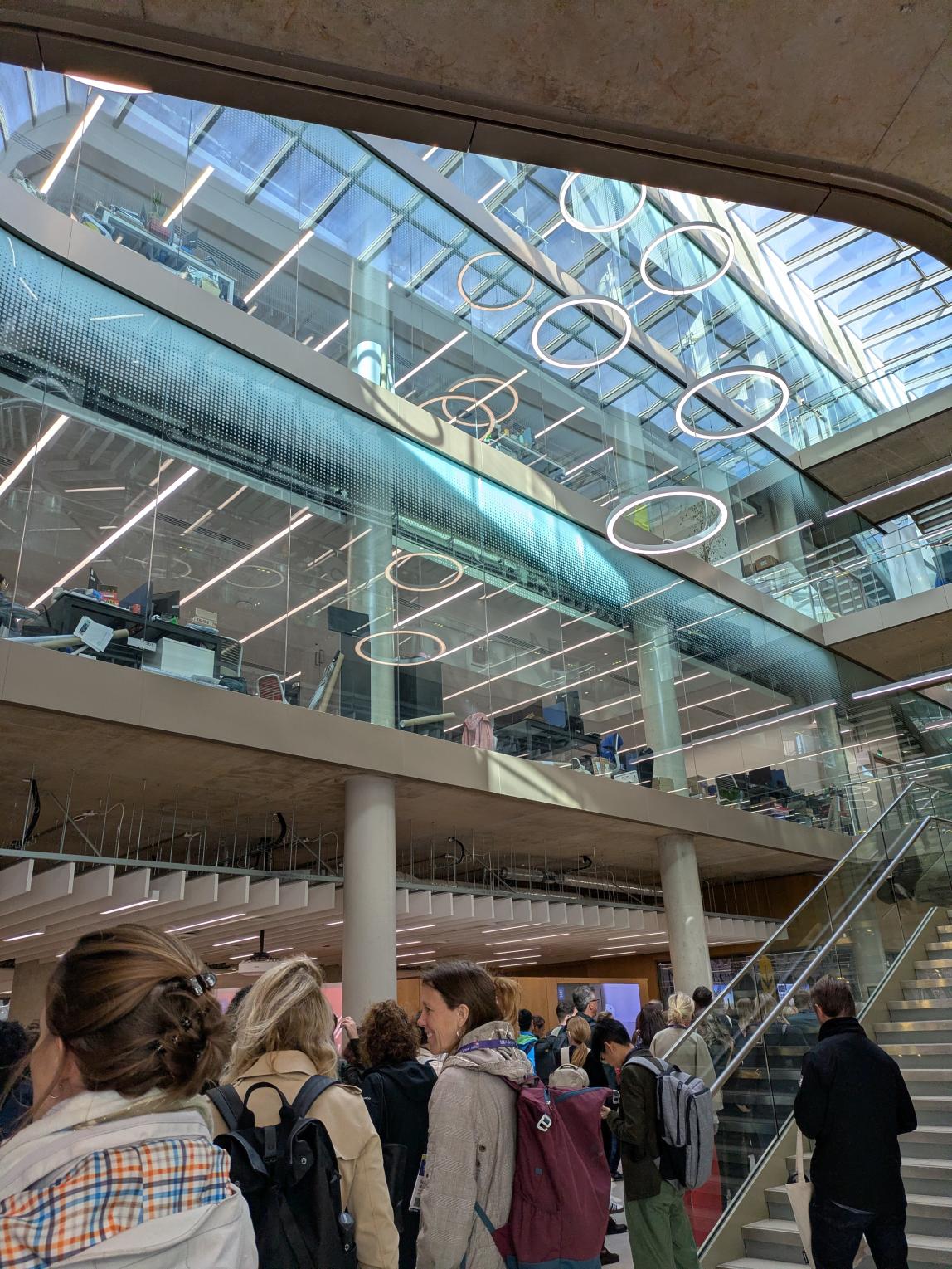 Inside of a building on the University of Glasgow campus. 