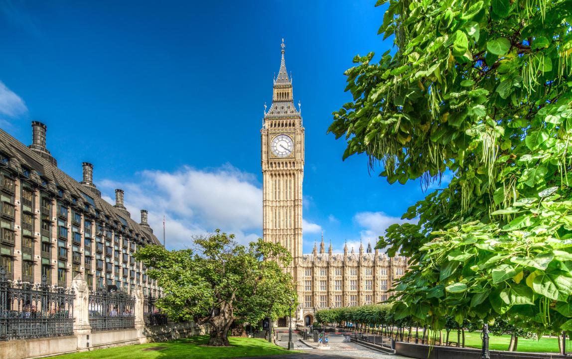 Big Ben in London on a summer day