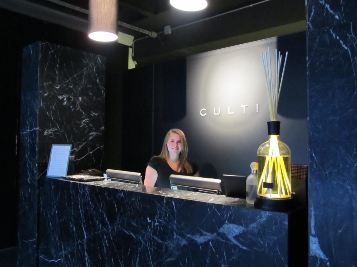 a student at their internship placement at Culti Spa