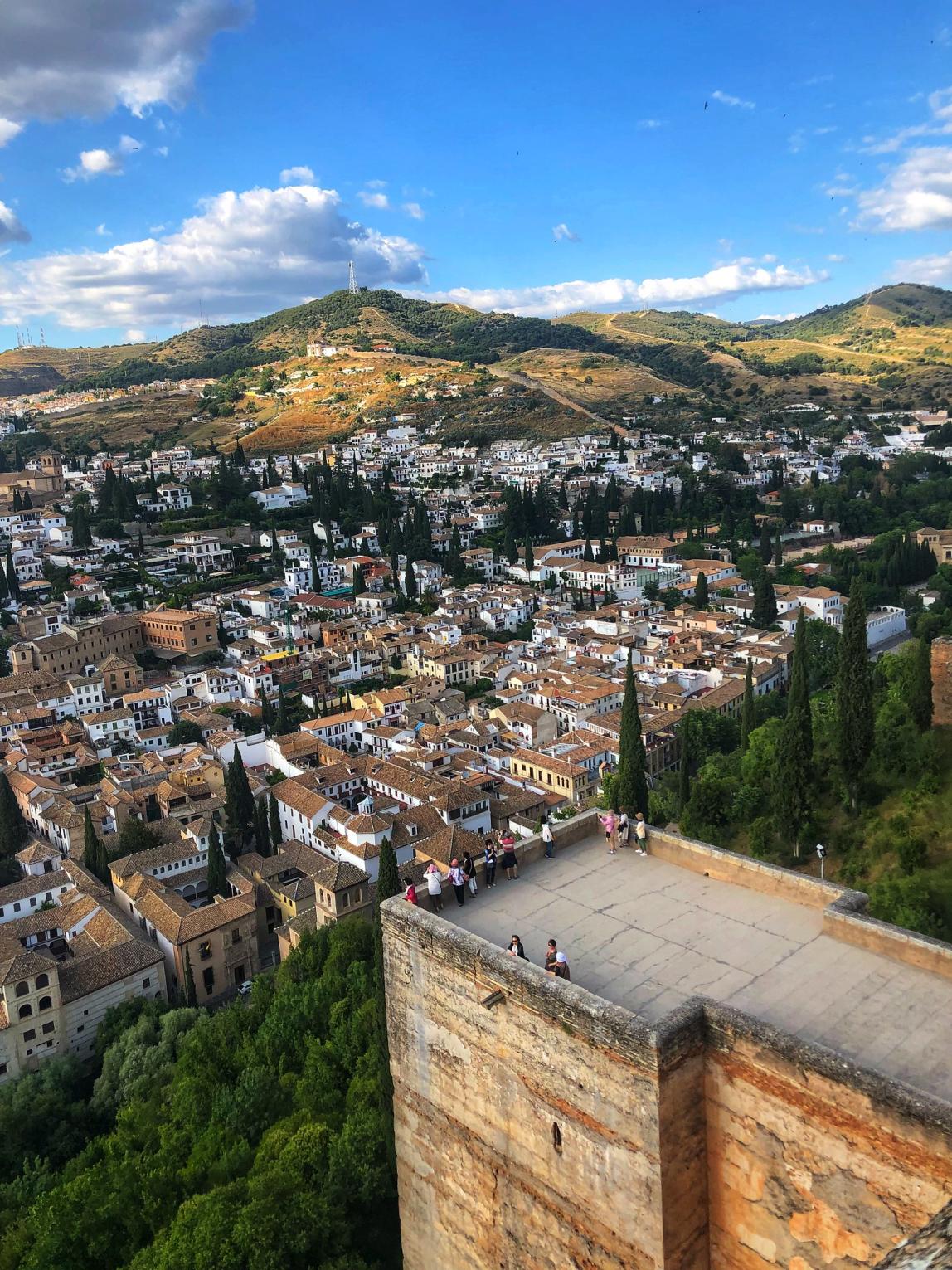 an aerial view of Granada at Alhambra