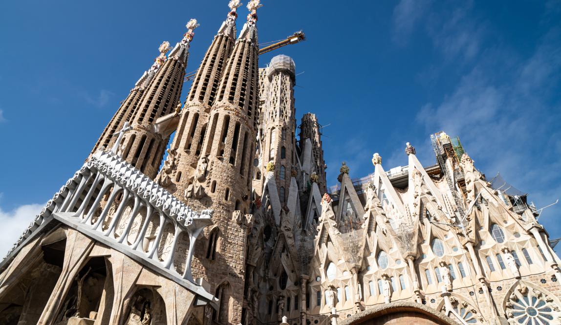 an artistic shot of Familia Sagrada in Barcelona
