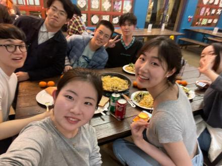 UCLA Big Data & Business Application students share a meal together and laudh