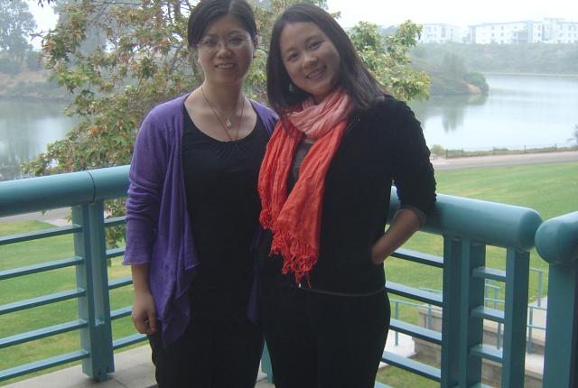Tracey Tao with first student in UCSB