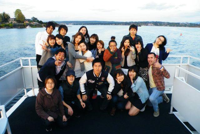 Zach with UW Students