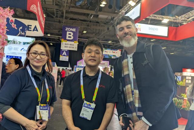 SAF partner, Richard from Westminster University, posing with 2 representatives from JAFSA.