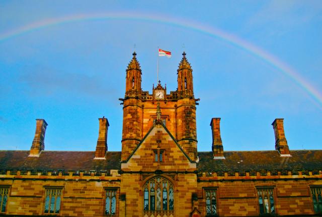 University of Sydney under a rainbow