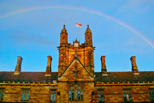 University of Sydney under a rainbow