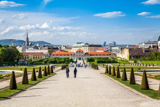 Jardins du Belvédère gardens in Vienna, Austria.