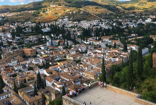 an aerial view of Granada at Alhambra