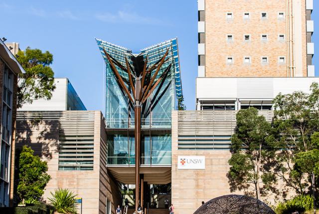 students walking up the steps of University of New South Wales in Sydney