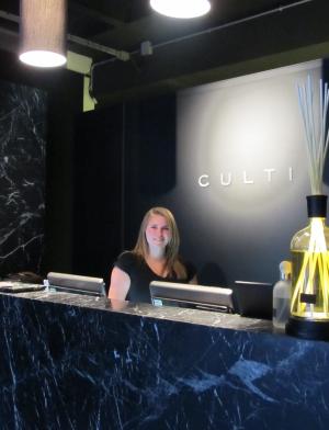 a student at their internship placement at Culti Spa