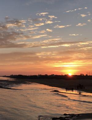 Sunset at the beaches of normandy