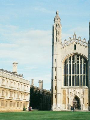 A tall, gothic-style building on the University of Cambridge's campus.