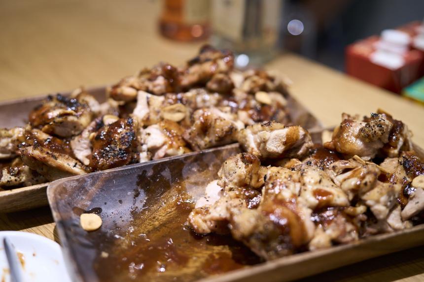 Close-up of meat dishes.