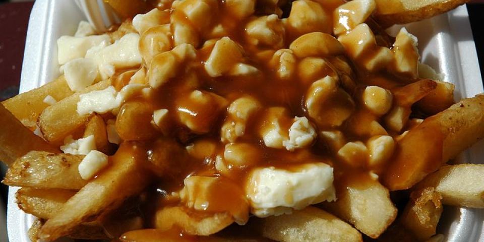 A close-up of Poutine