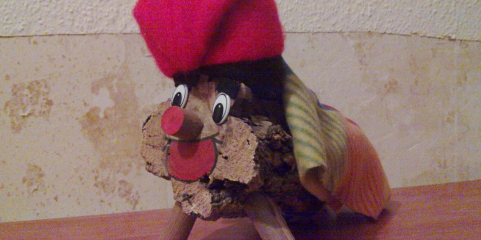 Tió de Nadal decorated Christmas log