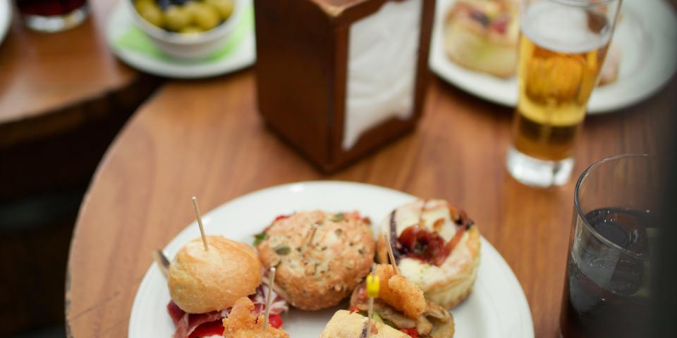 a plate of tapas in Spain