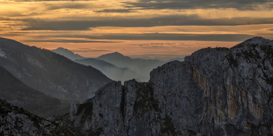 mountains at sunset