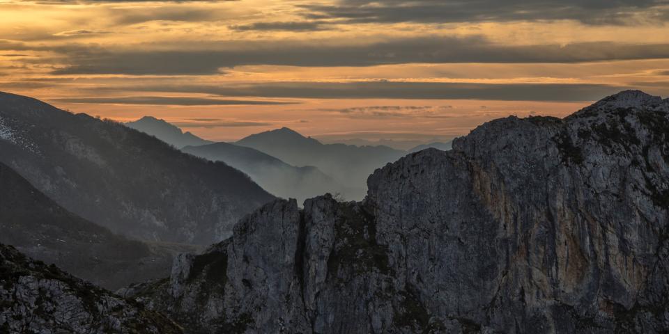 mountains at sunset